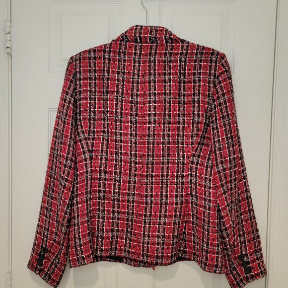 KARL LAGERFELD PARIS TWEED BLAZER SZ 10 - Picture 10 of 15